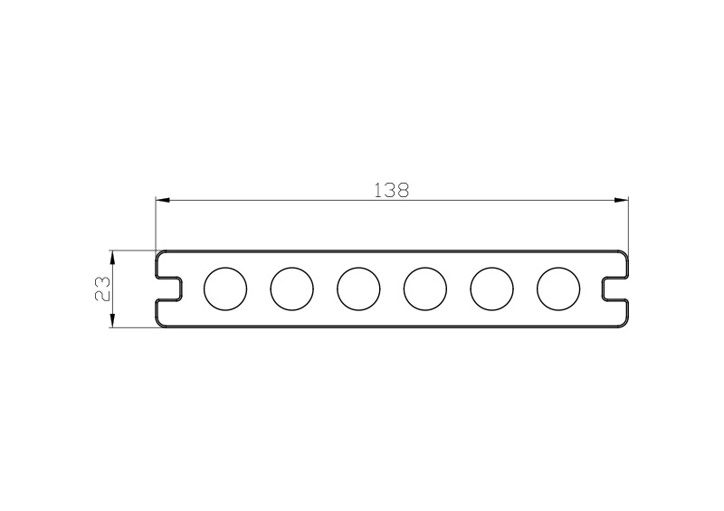 23mm x 138mm 空心共挤木塑地板规格尺寸